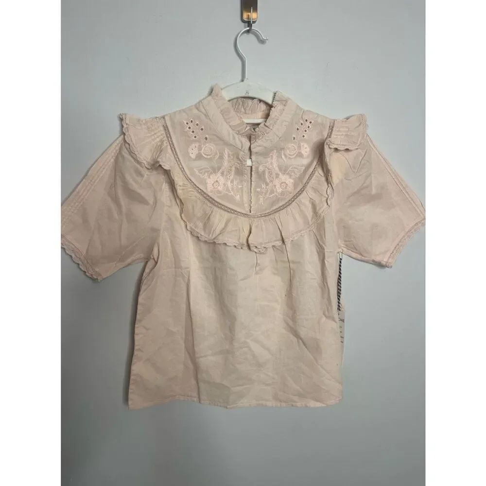 Romantic St Roche Nan Top In Wild Rose, Nostalgic Bridgerton French Bohemian — image 6 of 8